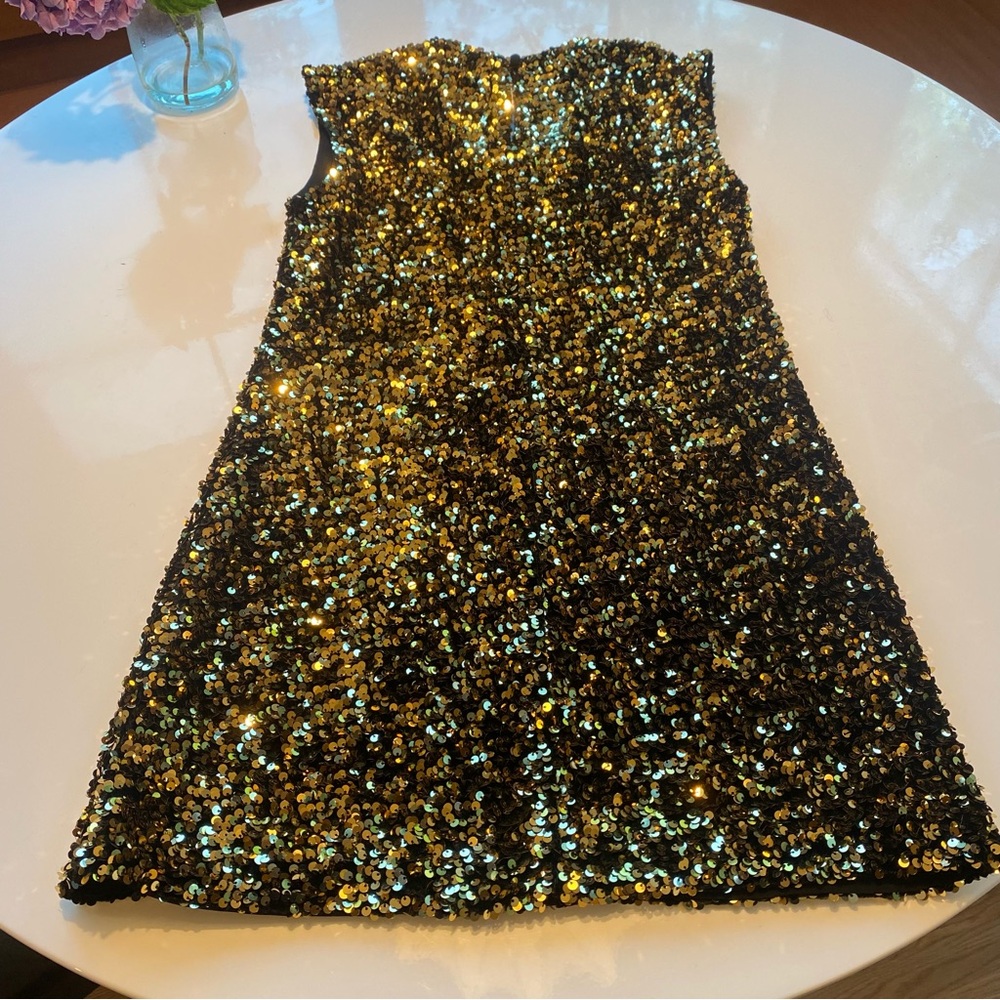 Banana Republic Gold Sparkling Sequence Dress - Picture 3 of 6